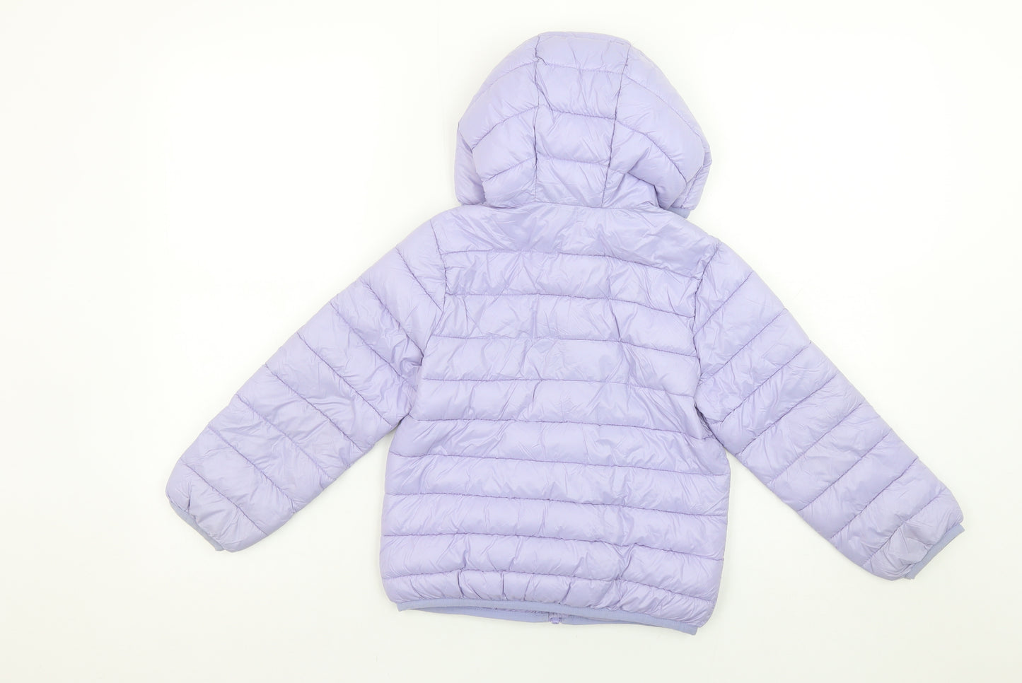 United Colors of Benetton Girls Purple Hooded Puffer Jacket 5-6 Years
