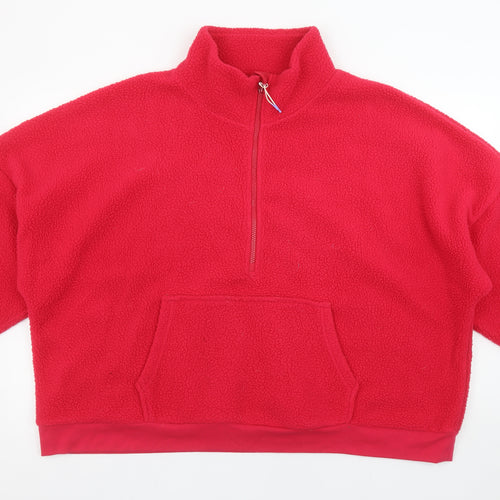 Dunnes Womens Red Fleece 1/4 Zip Pullover Sweatshirt XXL
