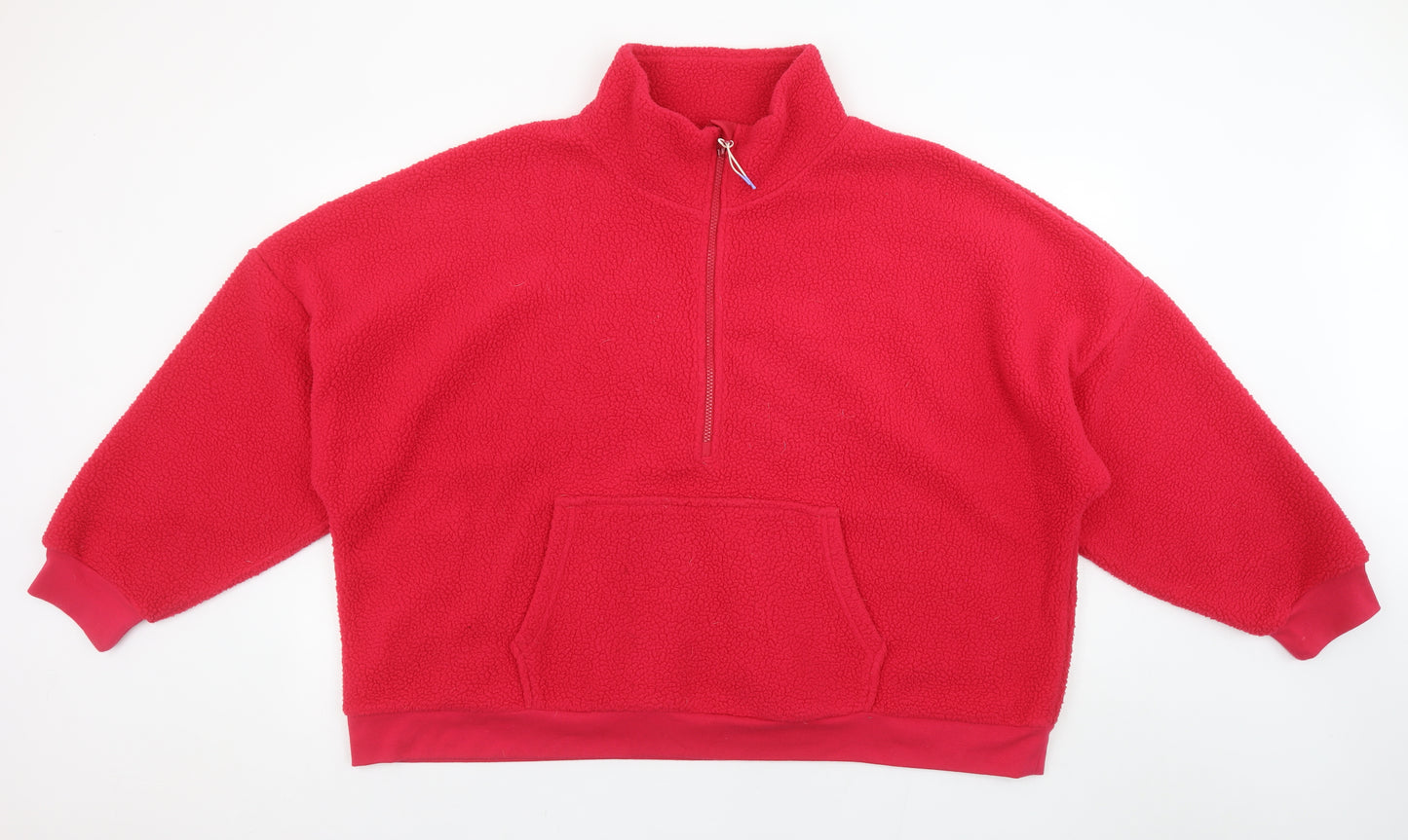Dunnes Womens Red Fleece 1/4 Zip Pullover Sweatshirt XXL