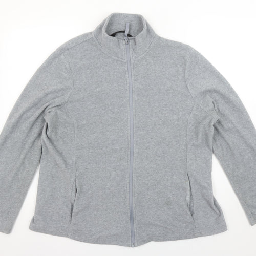 Dunnes Stores Womens Grey Fleece Zip Up Jacket Size 20