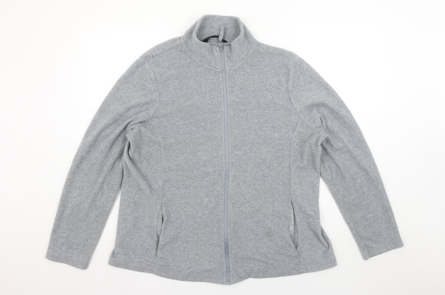 Dunnes Stores Womens Grey Fleece Zip Up Jacket Size 20