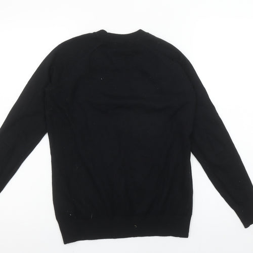 Savida Women’s Black Crew Neck Button Shoulder Jumper Size 10