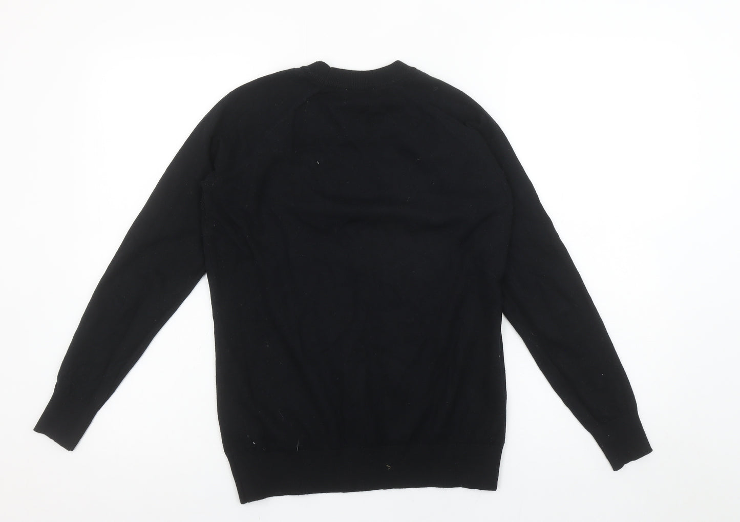 Savida Women’s Black Crew Neck Button Shoulder Jumper Size 10