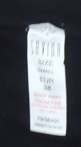 Savida Women’s Black Crew Neck Button Shoulder Jumper Size 10