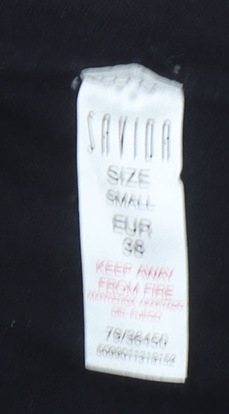 Savida Women’s Black Crew Neck Button Shoulder Jumper Size 10