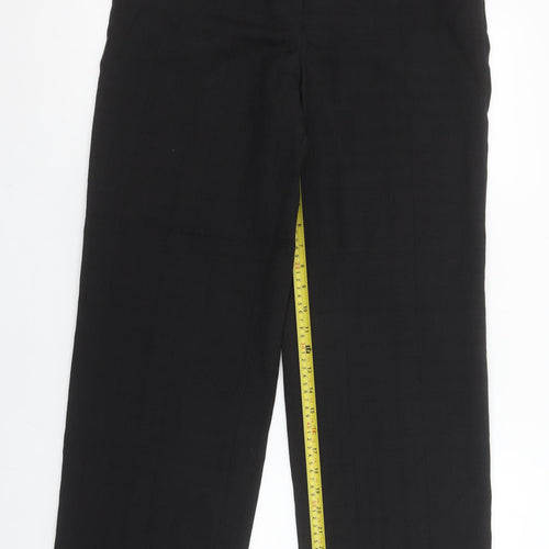 H&M Women's Black Size 10 Straight Leg Trousers Polyester Blend