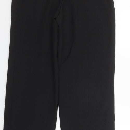 H&M Women's Black Size 10 Straight Leg Trousers Polyester Blend