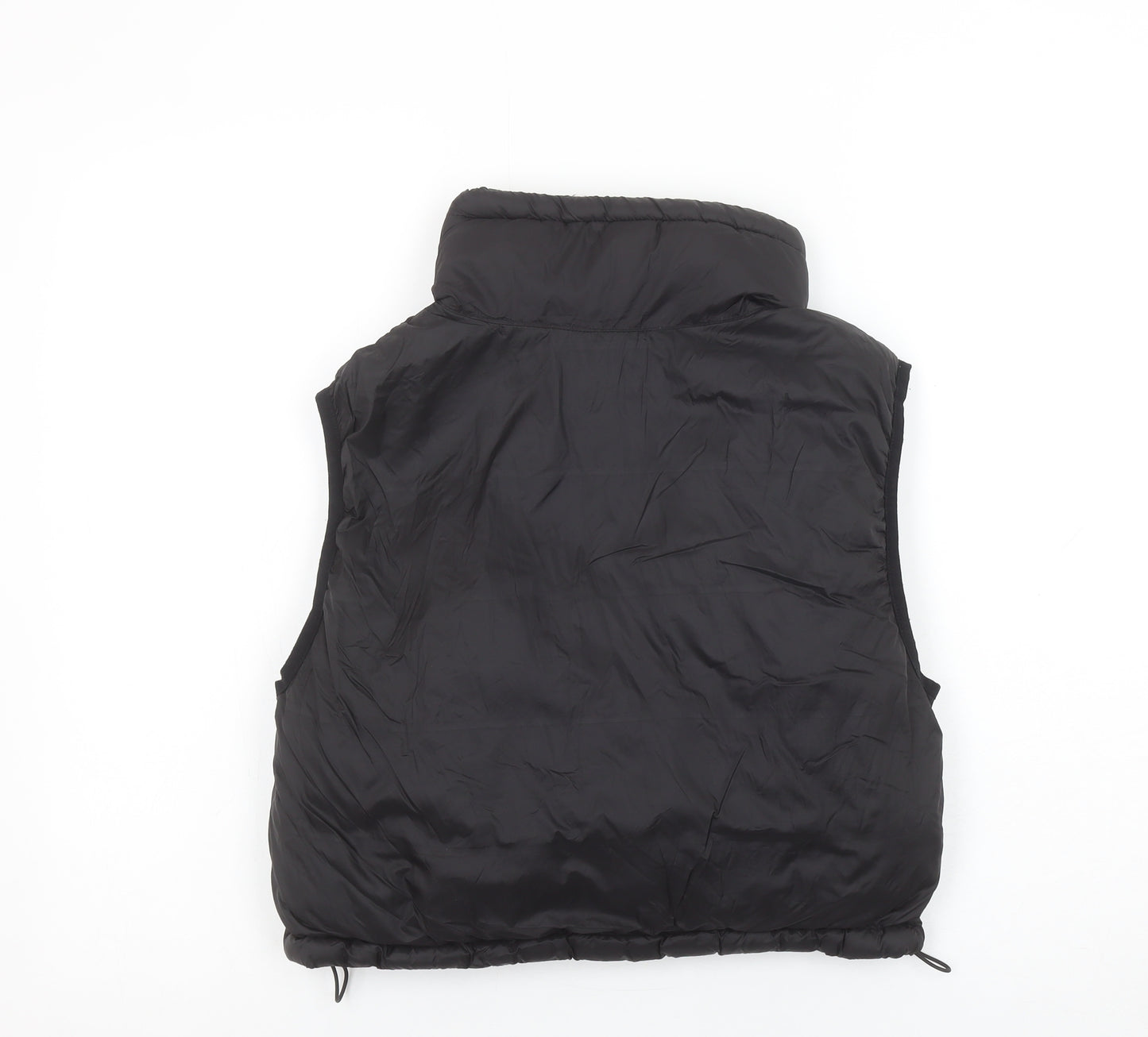 ZARA Women’s Black Puffer Waistcoat Size 12 Sleeveless Zip Vest