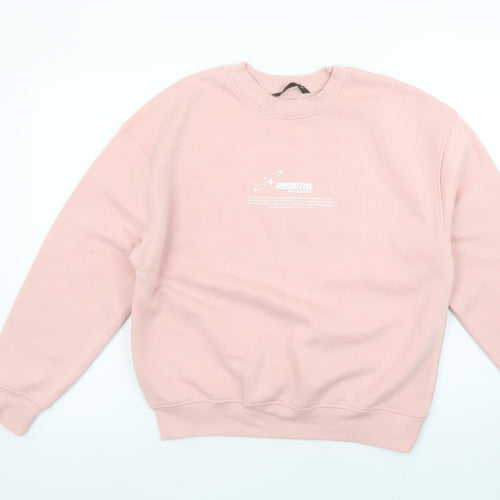 Dunnes Stores Women's Pink Pullover Sweatshirt Small Cotton Blend