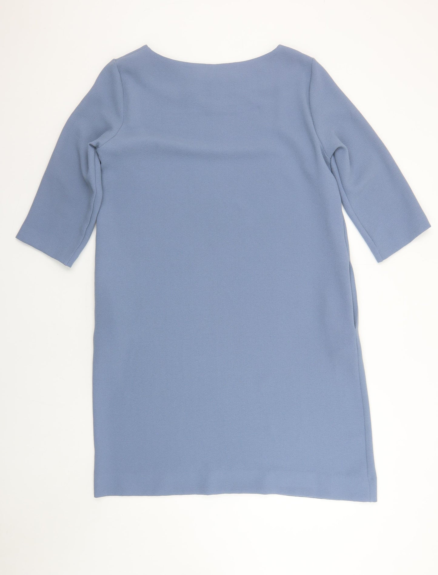 ottod’Ame Women Blue Shift Dress Size 14 Knee Length 3/4 Sleeve