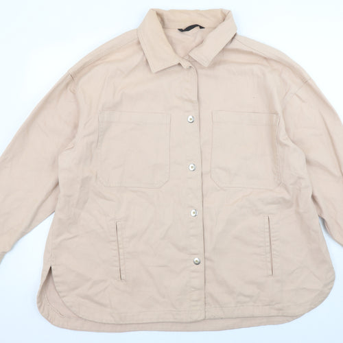Dunnes Stores Women Beige Cotton Twill Button Jacket XL