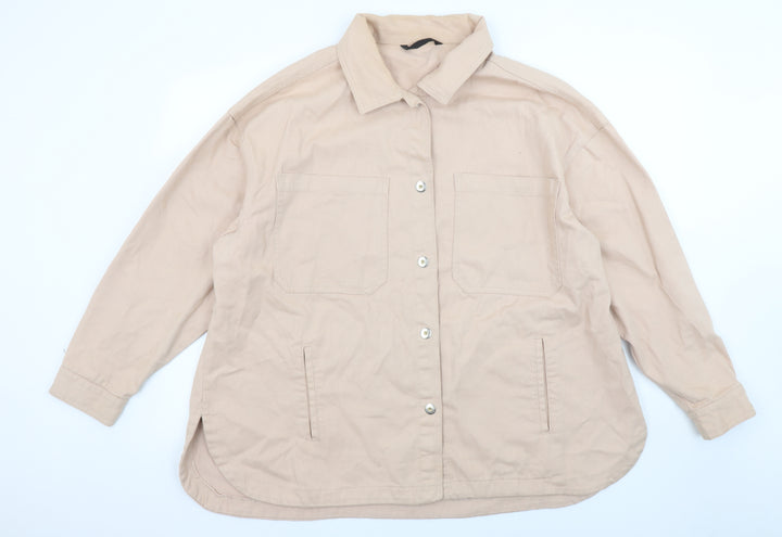 Dunnes Stores Women Beige Cotton Twill Button Jacket XL