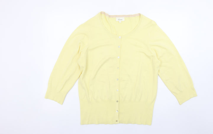 Linea Women’s Yellow 2XL Lightweight Knit Cardigan