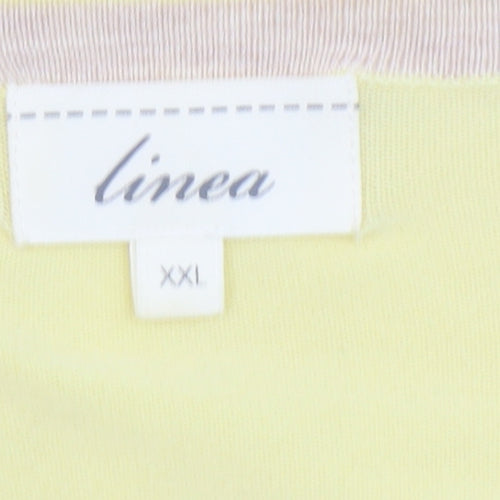 Linea Women’s Yellow 2XL Lightweight Knit Cardigan