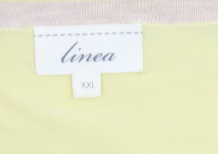 Linea Women’s Yellow 2XL Lightweight Knit Cardigan