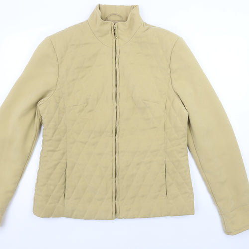 Fink Separates Women's Beige Quilted Full Zip Jacket Size 12