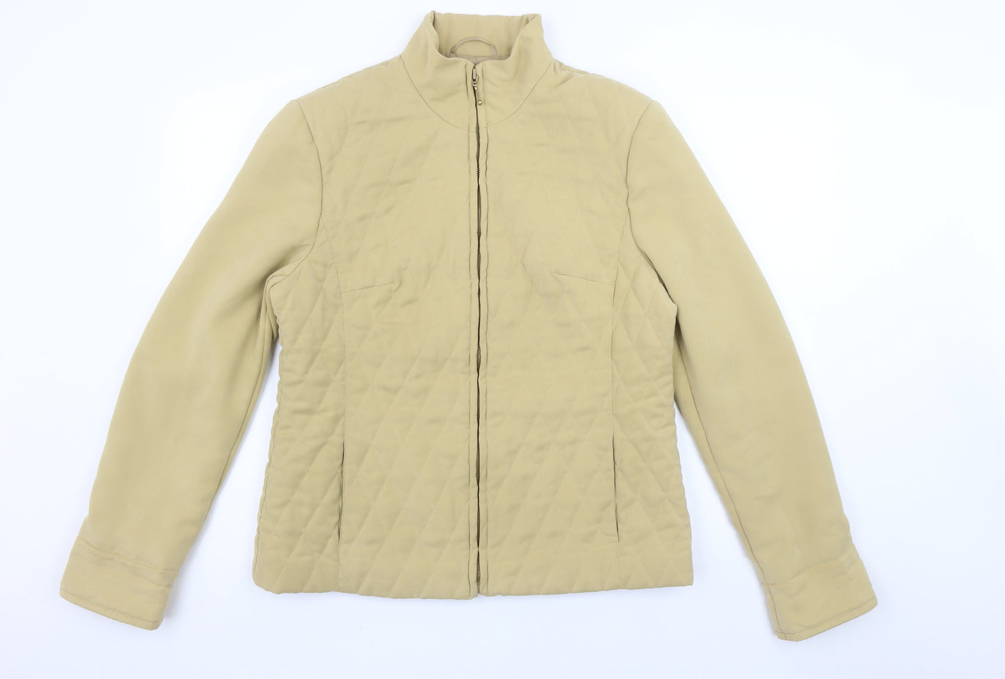 Fink Separates Women's Beige Quilted Full Zip Jacket Size 12