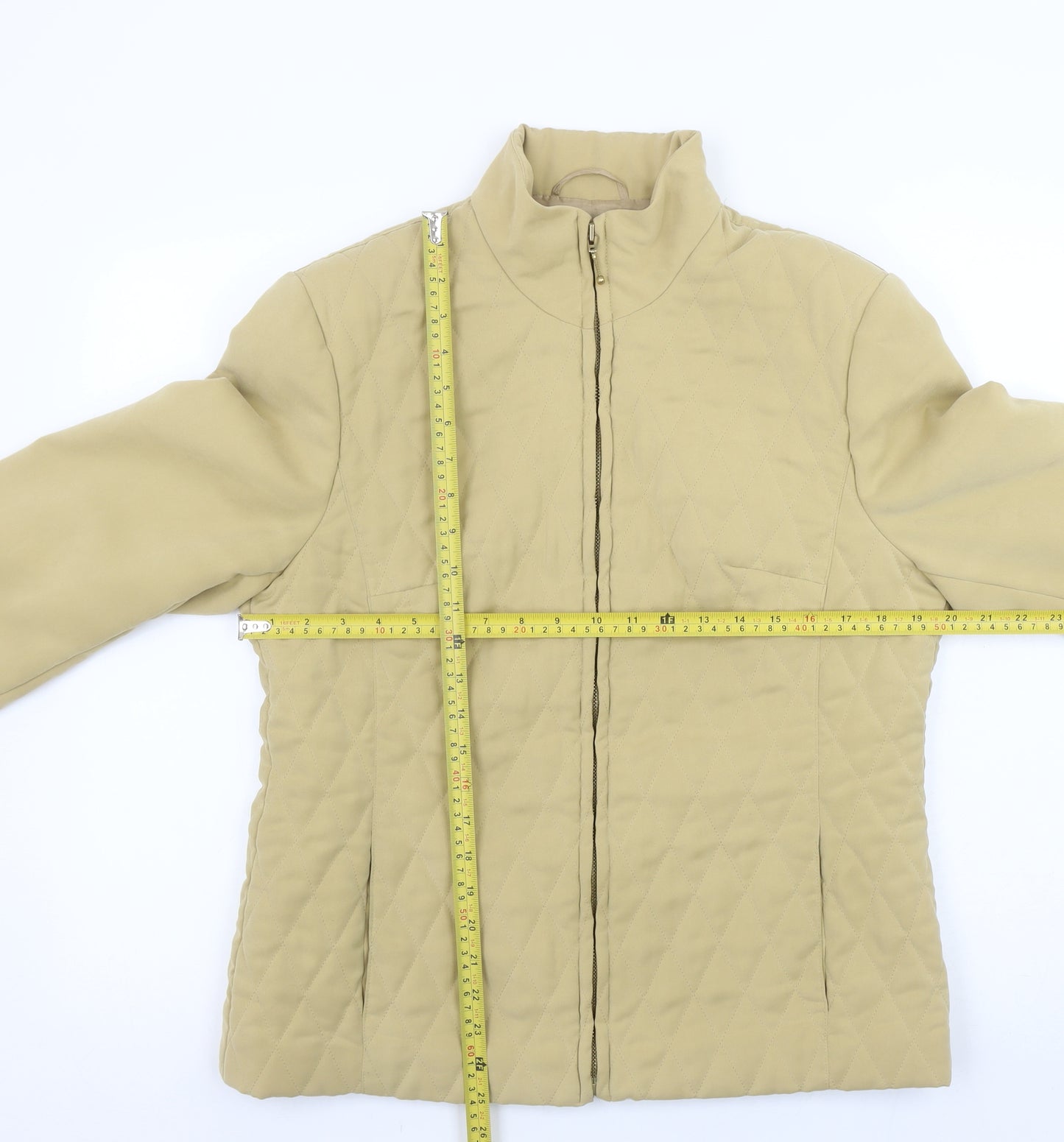 Fink Separates Women's Beige Quilted Full Zip Jacket Size 12