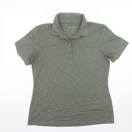 Schöffel Women's Green Polo Shirt M Lightweight Stretch Top