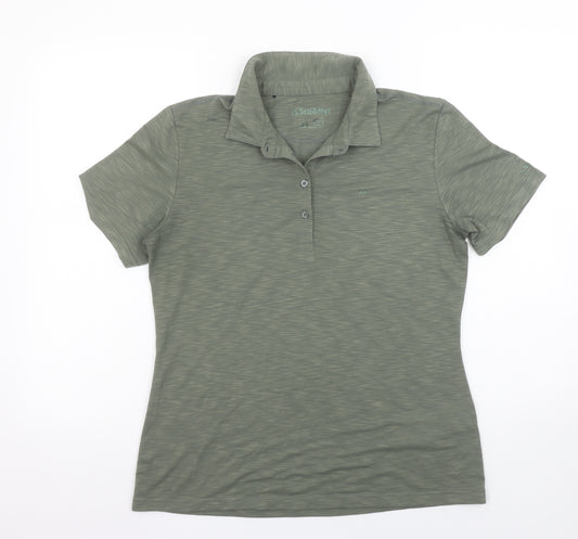 Schöffel Women's Green Polo Shirt M Lightweight Stretch Top