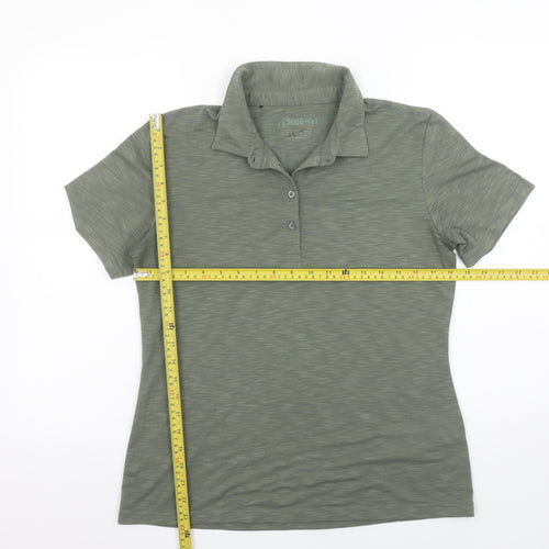 Schöffel Women's Green Polo Shirt M Lightweight Stretch Top
