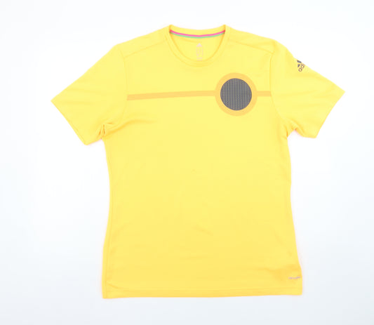 Adidas Men’s Yellow Climalite Short Sleeve Athletic T-Shirt M