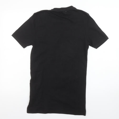 boohooMAN Men's Black & Red Colourblock Crew Neck T-Shirt Size S