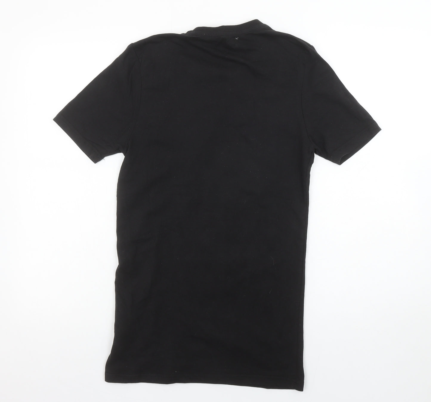 boohooMAN Men's Black & Red Colourblock Crew Neck T-Shirt Size S