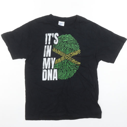 Port & Company Boys Black 9-10 Years Graphic T-Shirt 'It's In My DNA'