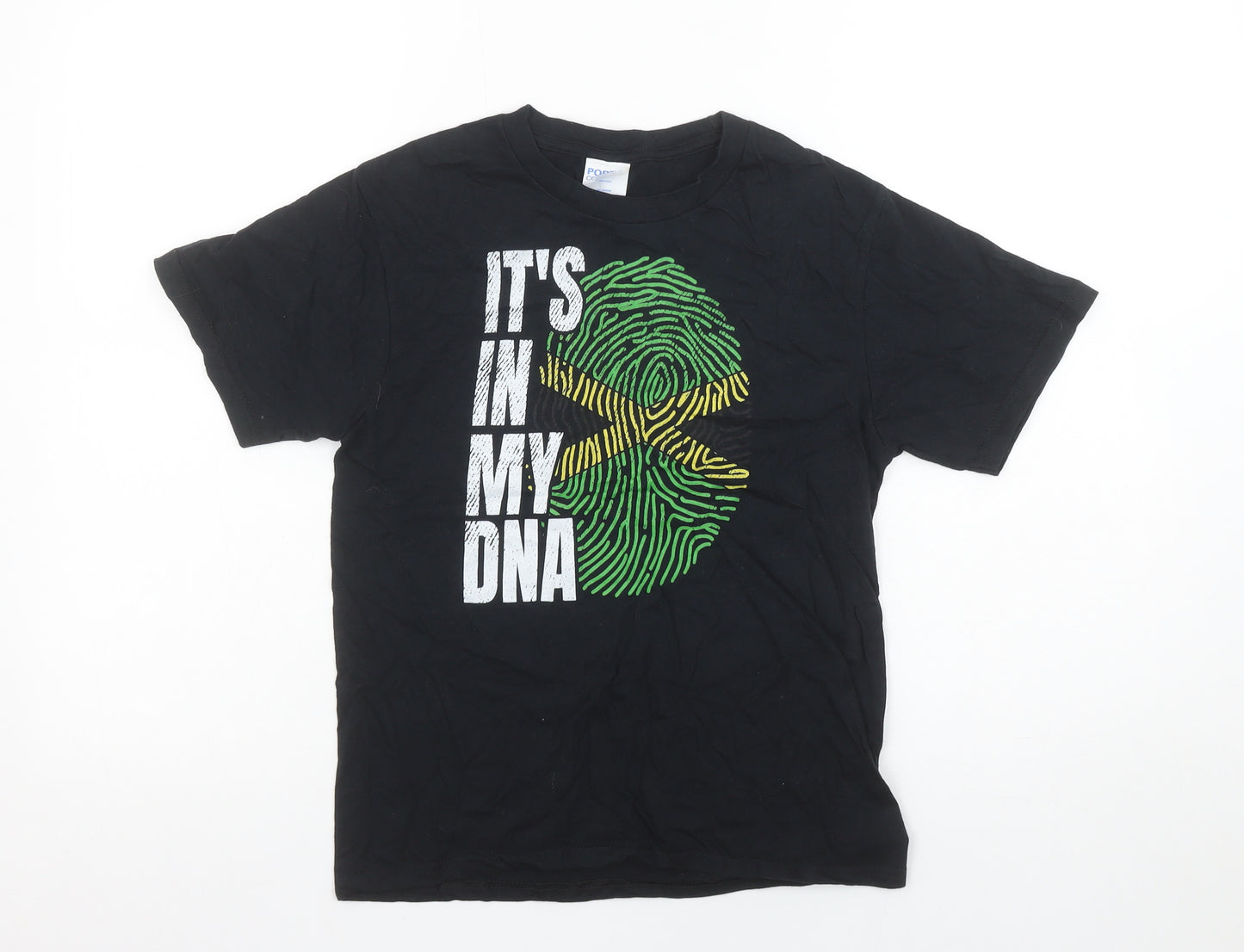 Port & Company Boys Black 9-10 Years Graphic T-Shirt 'It's In My DNA'