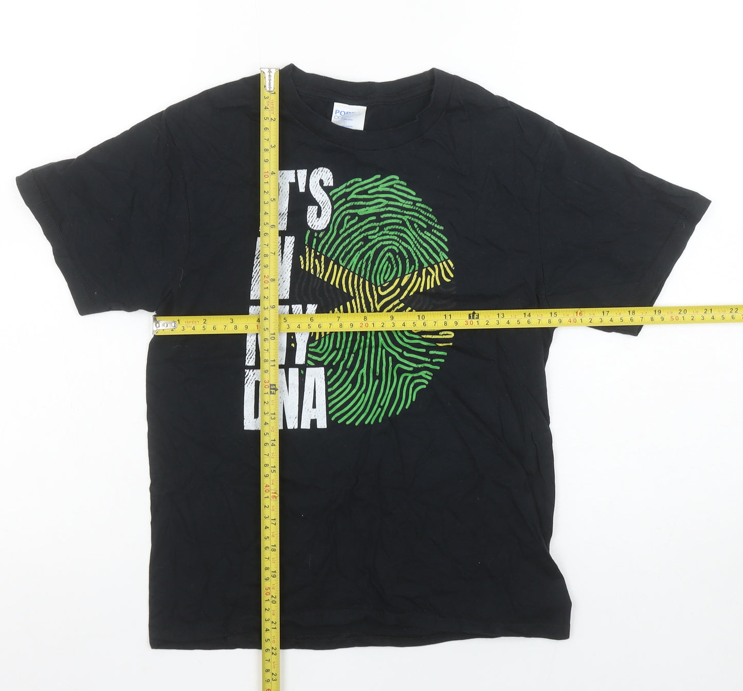 Port & Company Boys Black 9-10 Years Graphic T-Shirt 'It's In My DNA'