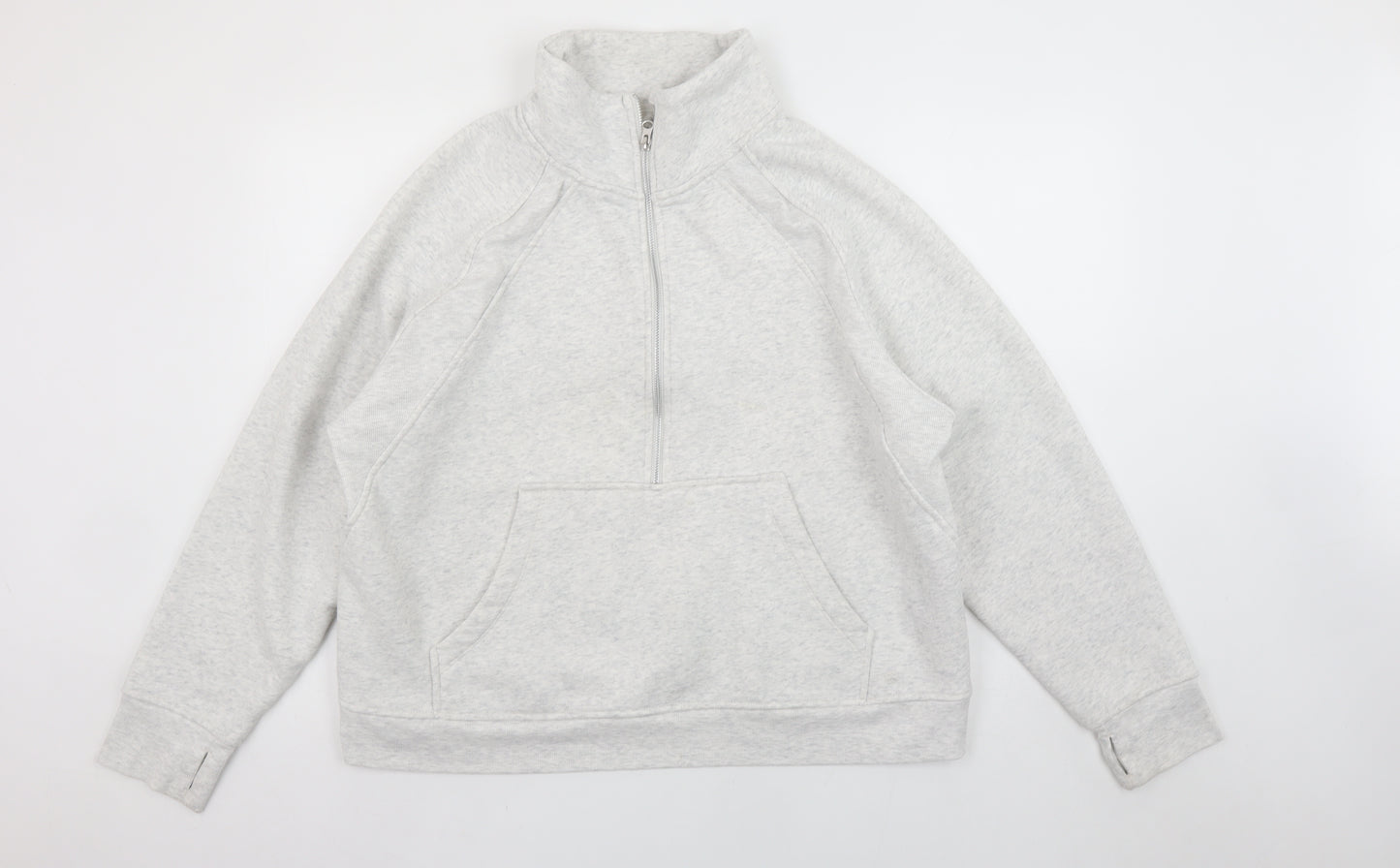 Danskin Womens Grey 1/2 Zip Pullover Sweatshirt XXL Cotton Blend