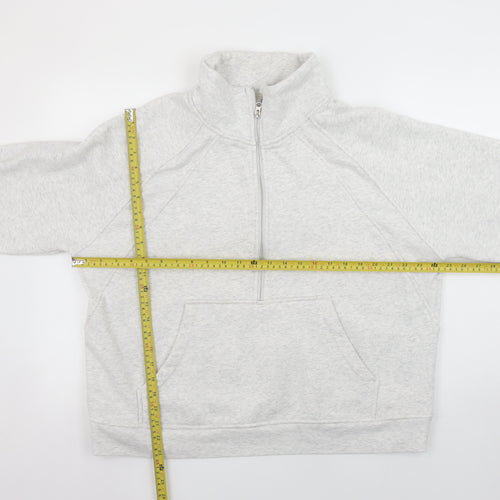 Danskin Womens Grey 1/2 Zip Pullover Sweatshirt XXL Cotton Blend