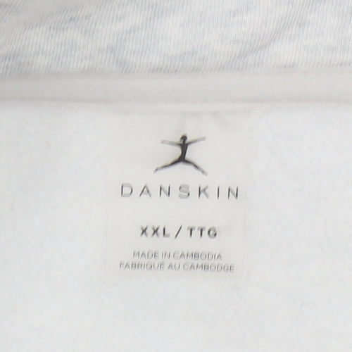 Danskin Womens Grey 1/2 Zip Pullover Sweatshirt XXL Cotton Blend