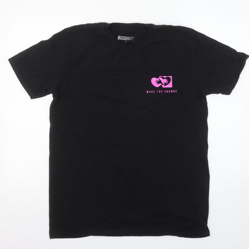 Missguided Women's Black S Short Sleeve Cotton Graphic T-Shirt