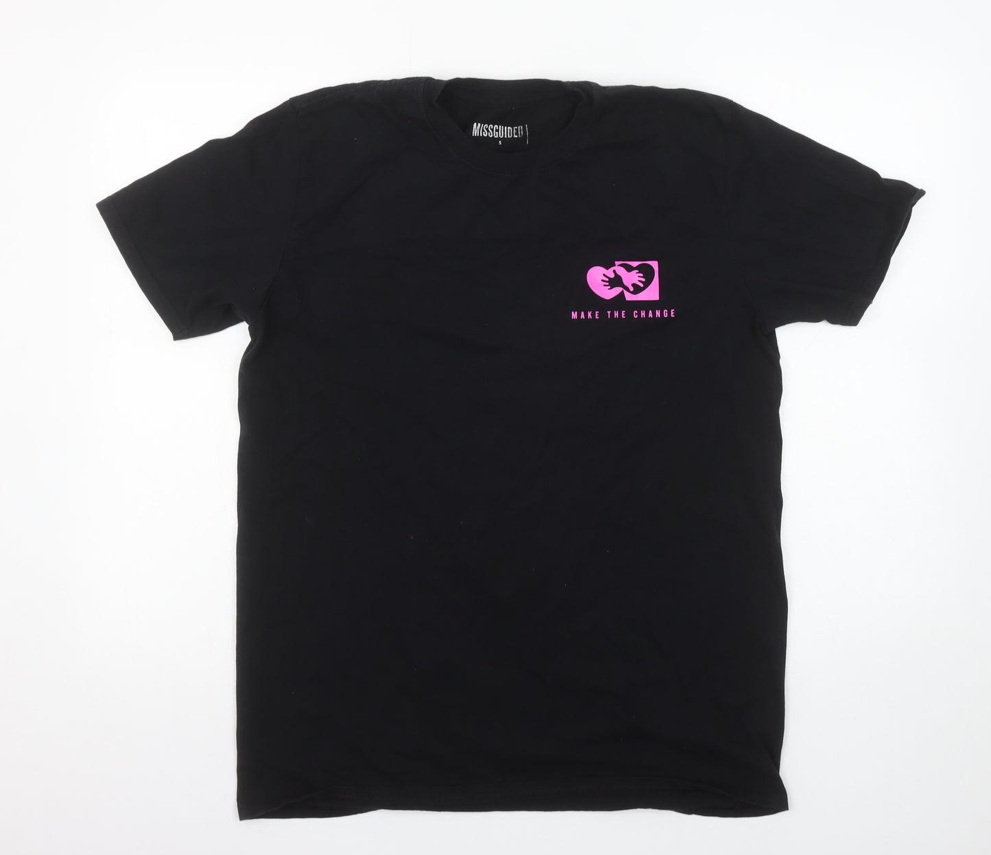 Missguided Women's Black S Short Sleeve Cotton Graphic T-Shirt