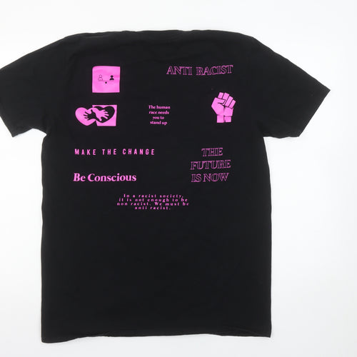 Missguided Women's Black S Short Sleeve Cotton Graphic T-Shirt