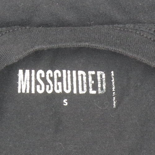 Missguided Women's Black S Short Sleeve Cotton Graphic T-Shirt