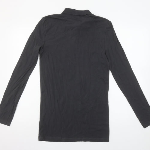 ASOS Men's Black Long Sleeve Slim Fit Cotton Polo Shirt Size M