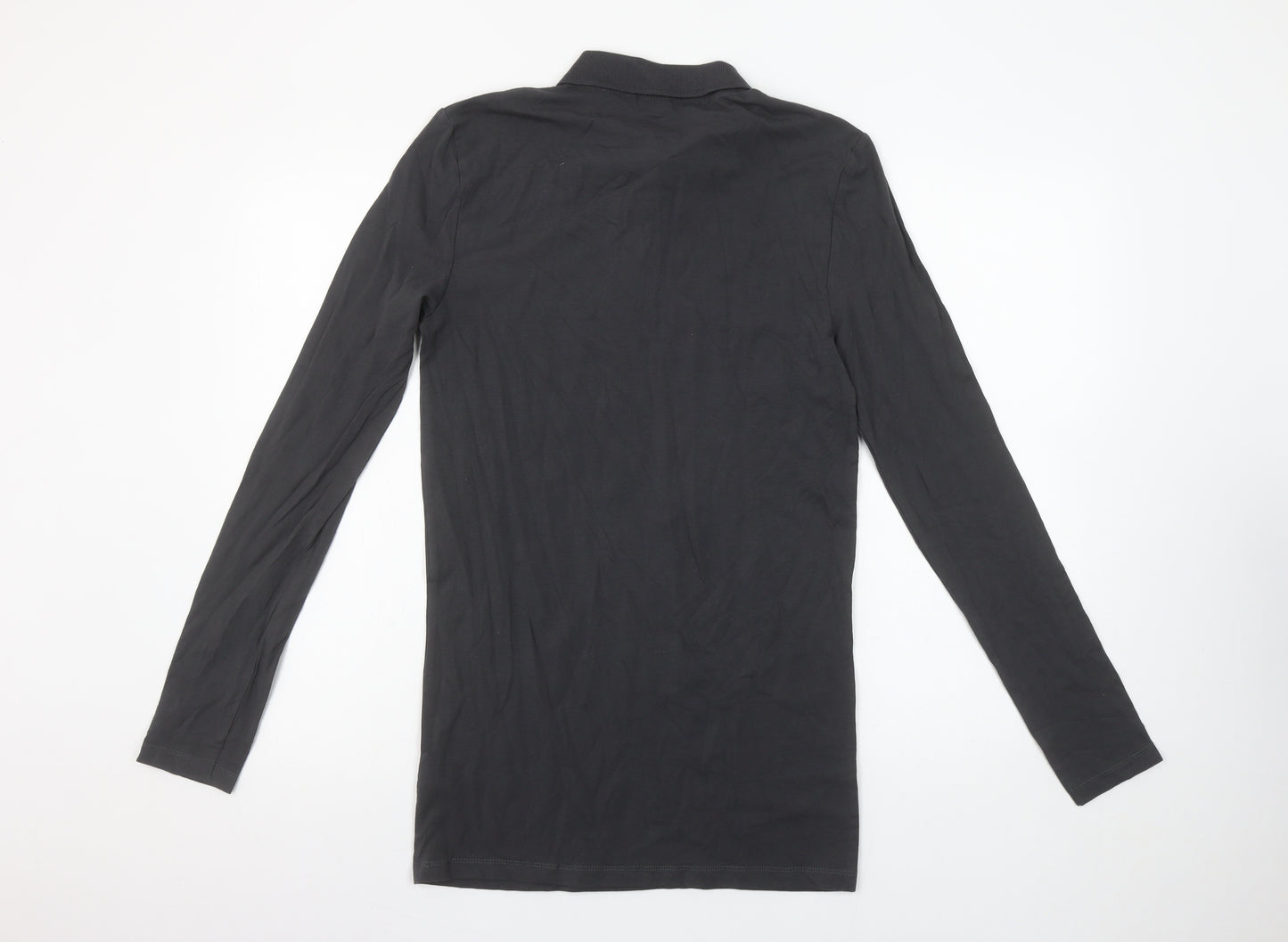ASOS Men's Black Long Sleeve Slim Fit Cotton Polo Shirt Size M