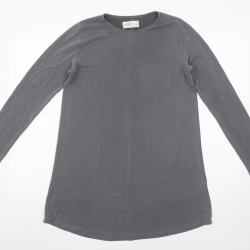 Abercrombie & Fitch Women Grey Long Sleeve Basic T-Shirt S