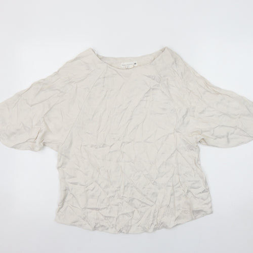 H&M Women Ivory Kimono Sleeve Blouse Size 8 Viscose Blend