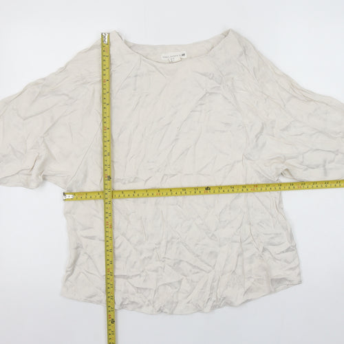 H&M Women Ivory Kimono Sleeve Blouse Size 8 Viscose Blend