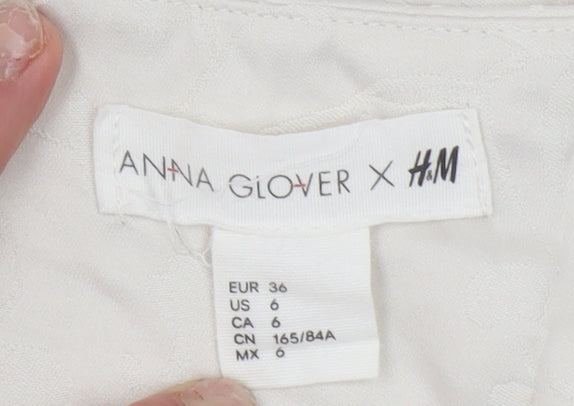 H&M Women Ivory Kimono Sleeve Blouse Size 8 Viscose Blend