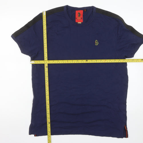 Luke Men’s Blue Crew Neck Short Sleeve Cotton T-Shirt Size L