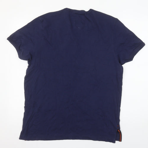 Luke Men’s Blue Crew Neck Short Sleeve Cotton T-Shirt Size L