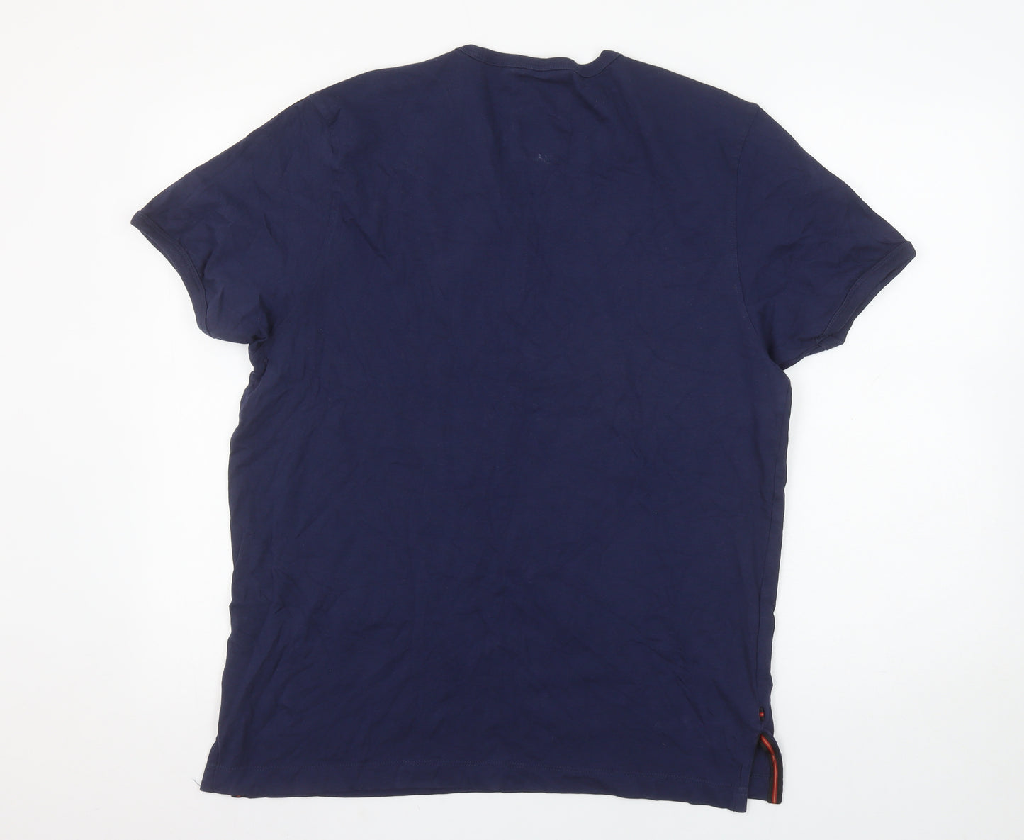 Luke Men’s Blue Crew Neck Short Sleeve Cotton T-Shirt Size L