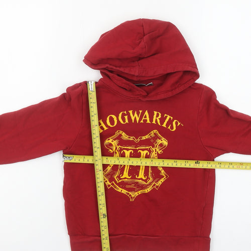 Harry Potter Boys Red Hoodie 5-6 Years Hogwarts Cotton Pullover