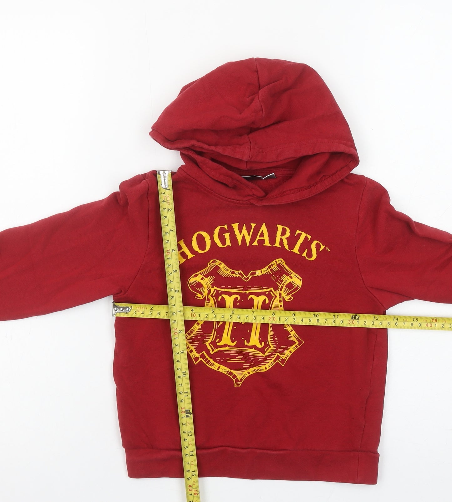 Harry Potter Boys Red Hoodie 5-6 Years Hogwarts Cotton Pullover