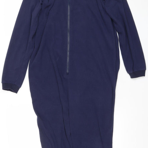 Pepperts Boys Blue Fleece Onesie 12-14 Years Hooded Zip Nautical Nightwear